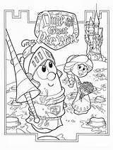 Coloring Pages Veggie Tales Printable Kids Veggietales Bible Books Duke Pie War Great Story Along sketch template