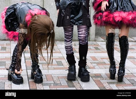 Harajuku Mädchen Junge Japanische Mädchen In Gothic Cosplay Kleidung