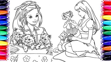 barbie coloring pages chelsea barbie   sisters   pony tale