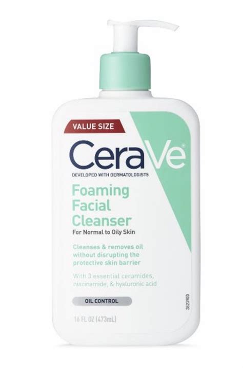 Cerave Foaming Facial Cleanser For Normal To Oily Skin 16 Fl Oz In