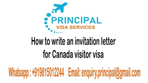write  invitation letter  canada visitor visa youtube