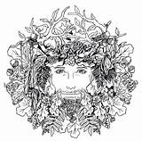 Man Green Coloring Pages Printable Colouring Drawing Drawings Pagan Adult Adults Kids Fun Ashwood Brigid Sheets Wiccan Greenman Book Wired sketch template