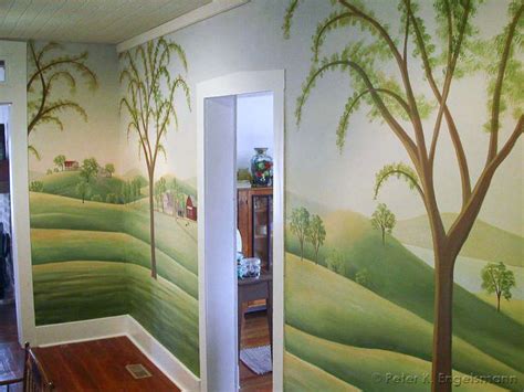 farm hallway mural acrylic  plaster private residence  peter