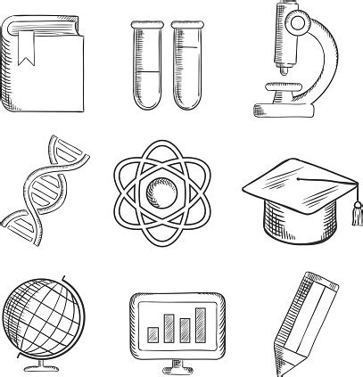 ilustracion de dibujo iconos de educacion  ciencia  mas vectores libres de derechos de