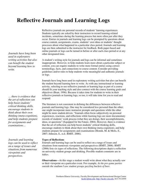 learning journal sample current issue  learning journal