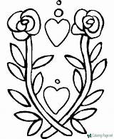 Valentine Coloring Flower Pages sketch template