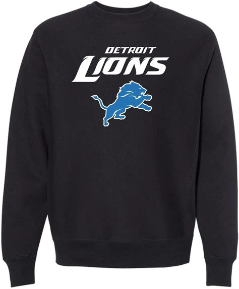 detroit lions mens black crewneck sweatshirt vintage detroit collection