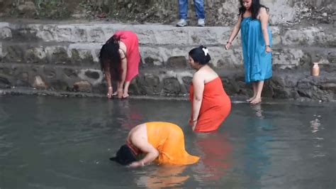 nepali women taking holy bath in saali nadi 2018 youtube