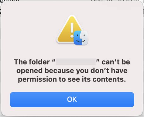 macos error  folder   opened   dont  permission