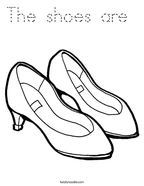 shoes  coloring page tracing twisty noodle