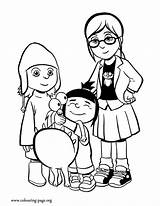 Coloring Despicable Pages Agnes Margo Edith Gru Kyle Printable Drawing Kids Minion Color Fun Clipart Unicorn Colouring Print Disney Girls sketch template