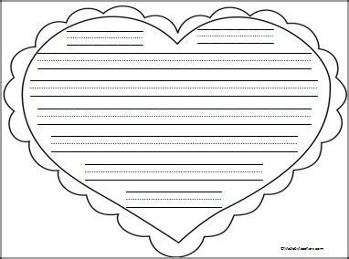 heart writing paper  print practice lines