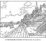 Monet Boardwalk Claude Cuadros Impressionismo Trouville Coloriages Dover Pintores Paysages Coloringpages Colorare Colouring Laminas από αποθηκεύτηκε Disegni Designlooter Doverpublications sketch template