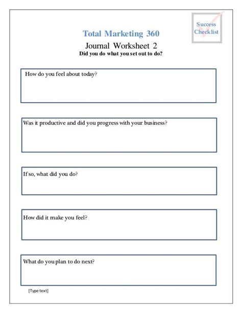 worksheet  daily journal