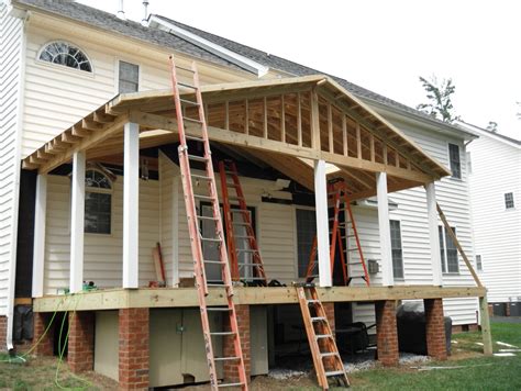 framing  porch roof home design ideas
