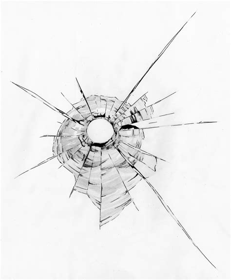 pin  hannah chan  sketchs hole drawing bullet holes bullet