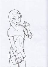 Hijab Muslimah Islamic sketch template