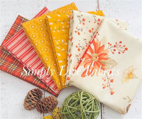 adel in autumn fat quarter bundle 6 fabrics by sandy gervais for