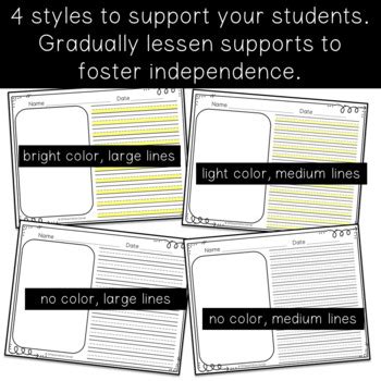 highlighted adaptive writing paper  differentiation corner tpt