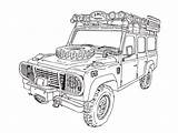 Rover Land Defender Drawing Jeep 4x4 Colouring Coloring Landrover Pages Line Car Trophy Camel Drawings Choose Board Vehicles Books sketch template