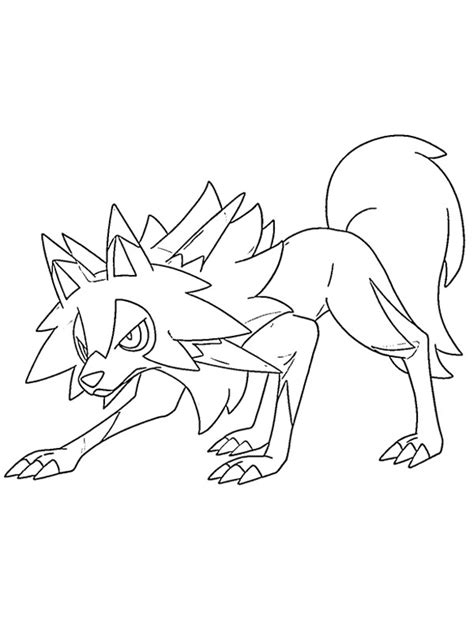 lycanroc coloring page funny coloring pages