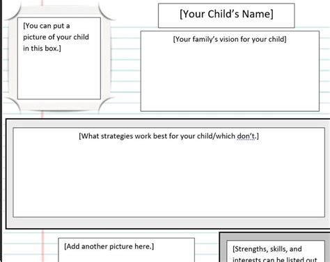 page person centered profile kid names  page person