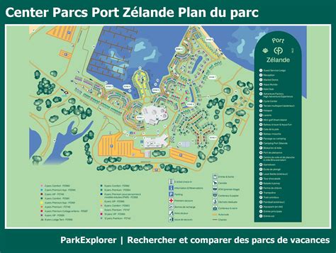 le plan de center parcs port zelande parkexplorer