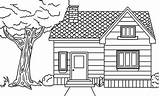 Rumah Village Mewarnai Sketsa Pemandangan sketch template