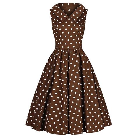 chocolate brown and white pretty woman polka dot rockabilly 50s swing