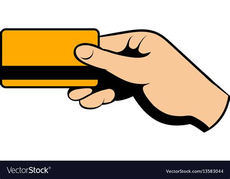 hand holding credit card icon cartoon royalty  vector