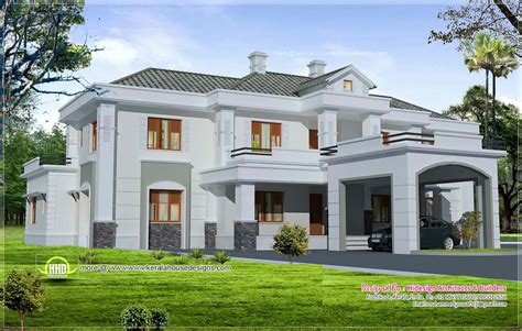 luxury colonial style home design  court yard kerala home design  floor plans