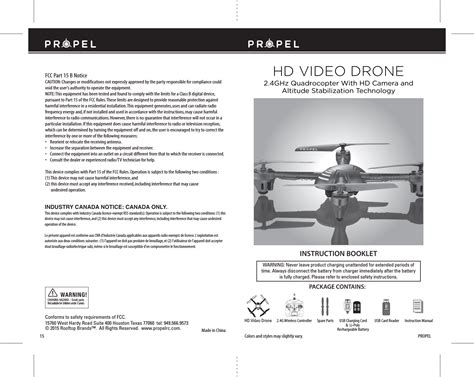 asian express pl  controller  sonic hd drone user manual propel hd video drone im
