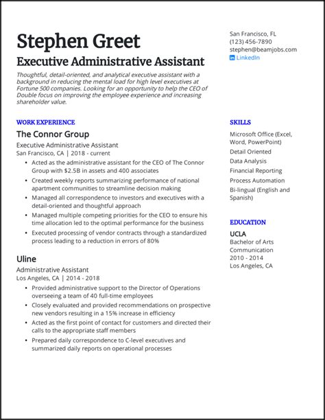 administrative assistant resume examples