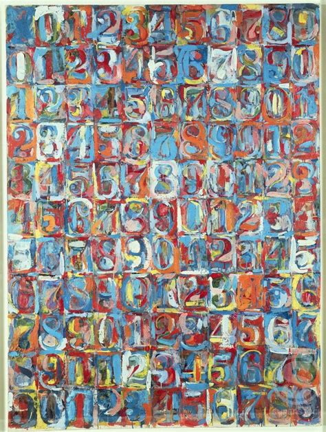 stock photo   numbers  color  jasper johns encaustic collage born  usa