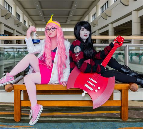 science princess bubblegum [self] and battle axe marceline cosplays from adventure time ~photo