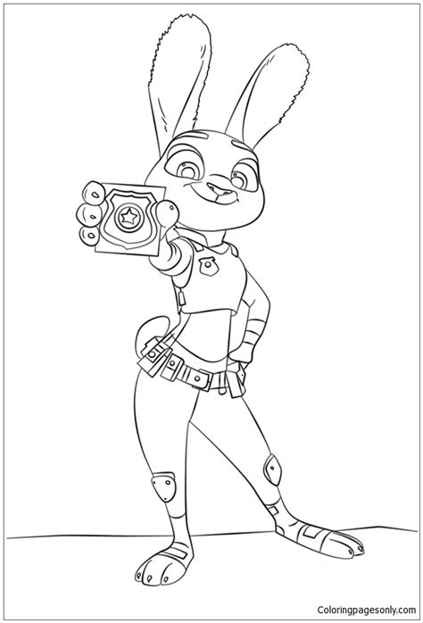 police officer hopps  disney zootopia coloring page  coloring