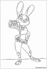 Coloring Zootopia Pages Hopps Officer Police Disney Printable Color Online Kids sketch template