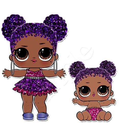 iron  transfer lol surprise doll dolls purple queen glitter series