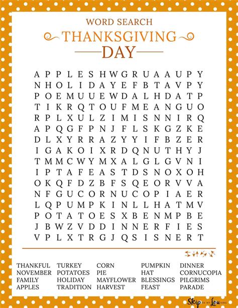 thanksgiving word search skip   lou