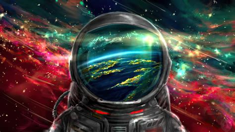 Download 3840x2160 Astronaut Cosmos Colorful Nebula Galaxy