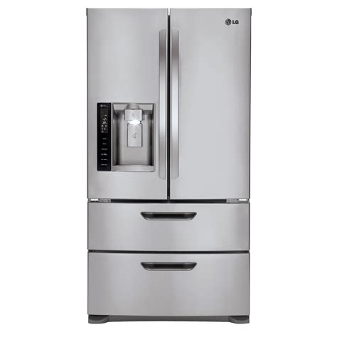 lg  cu ft french door bottom freezer refrigerator  double freezer drawers stainless