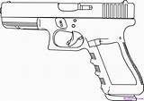 Glock Coloring Drawing Pistola Pages Choose Board sketch template