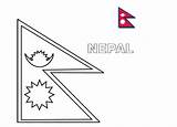 Nepal Flag Coloring Geography sketch template