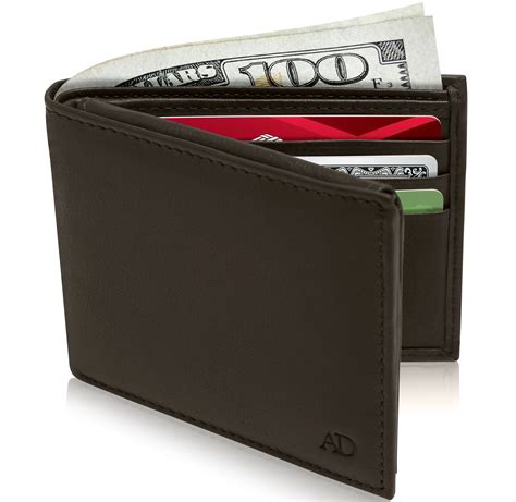 slim bifold wallets  men rfid front pocket leather small mens