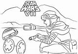 Rey Coloring Pages Bb Force Awakens Wars Star Bb8 Printable Kylo Ren Episode Vii Color Darth Vader Drawing Sheets Dot sketch template