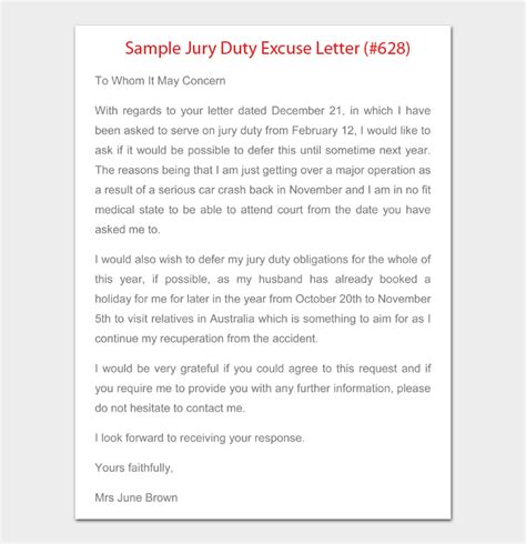 jury duty excuse letter examples templates tips purshology