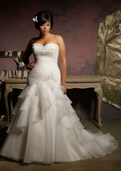 plus size bride dresses 2016 custom size strapless beads embroidered
