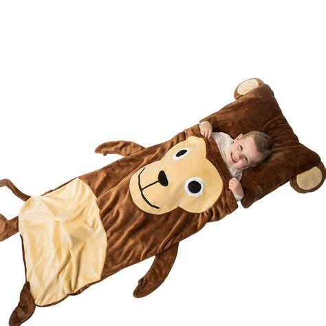 sleepy sack kids plush sleeping bag  pillow monkey walmartcom