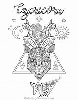 Coloring Capricorn Pages Adult Coloringgarden Zodiac Printable Mandala Signs Sheets Book Shadows Printables Description Astrology Tattoo Visit Crazy sketch template