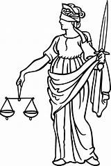 Justice Drawing Scales Cliparts System Roman Computer Designs Use Easy Lady sketch template
